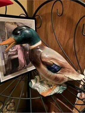 Ceramic Mallard Duck Figurine - Hand-Painted Green & Brown Royal Copley